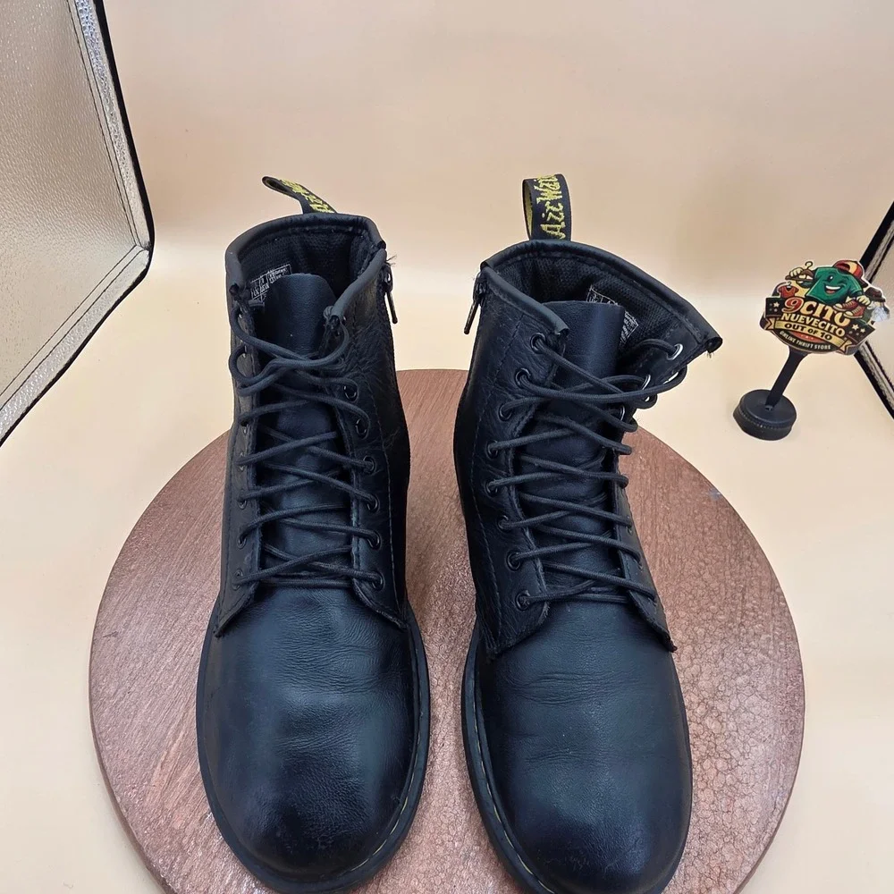 Dr. Martens 1460 J Black Leather Lace Up Side Zip Boots US L 5 M 4 EU 36